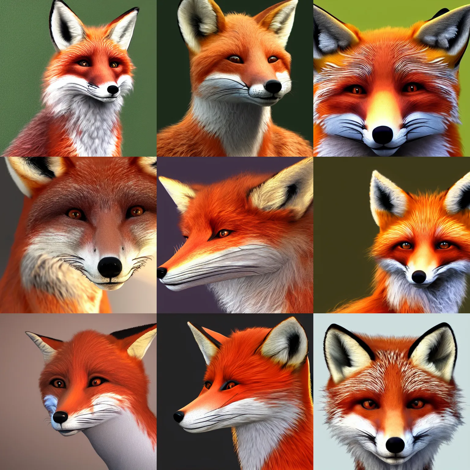 Prompt: a photorealistic humanoid fox