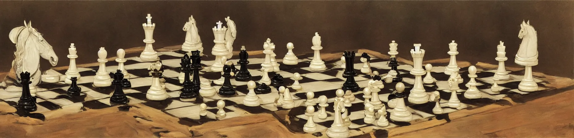 Prompt: mary stevenson cassatt, chess set
