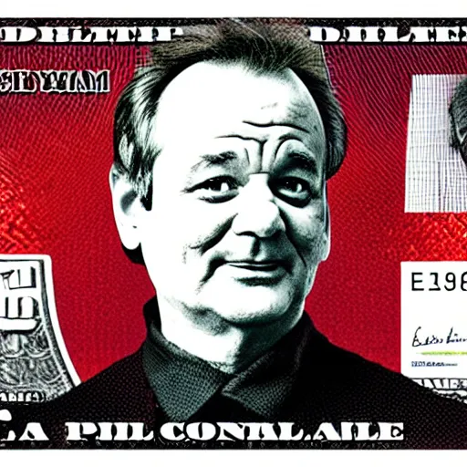 Image similar to bill murray on a dollar bill