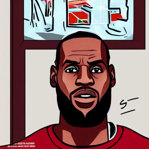 Prompt: lebron james trapped inside of windows 9 5