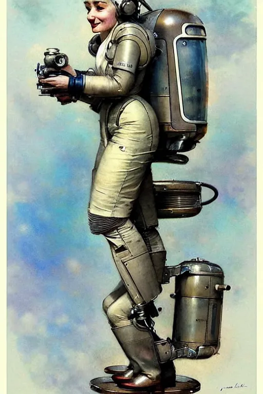 Image similar to ( ( ( ( ( 1 9 5 0 s retro future jet pack. muted colors. ) ) ) ) ) by jean - baptiste monge!!!!!!!!!!!!!!!!!!!!!!!!!!!!!!