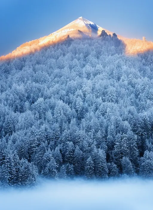 Image similar to mountain in fog snowy peak