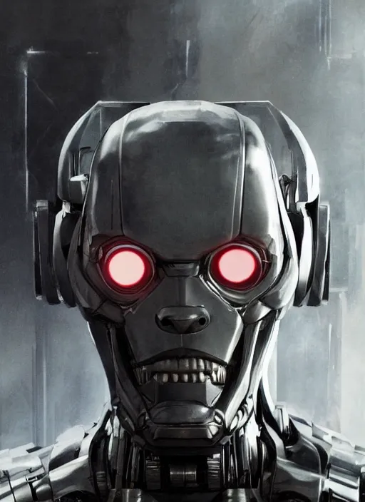 Image similar to portrait of willem dafoe as tinman, cyborg, borg, android, strogg, face of a man, robocop, cable, victor stone, ultron, terminator, machine, flesh, quake, doom demon, wolfenstein, monster, symmetry, symmetrical, concept art by ruan jia and greg rutkowski