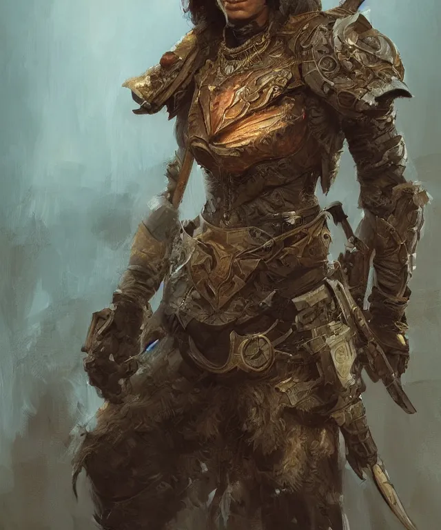 Prompt: beautiful painting of a mascular hunter warrior, intricate and detailed,, trending on deviantart and artstation, wlop, craig mullins, henry ascensio