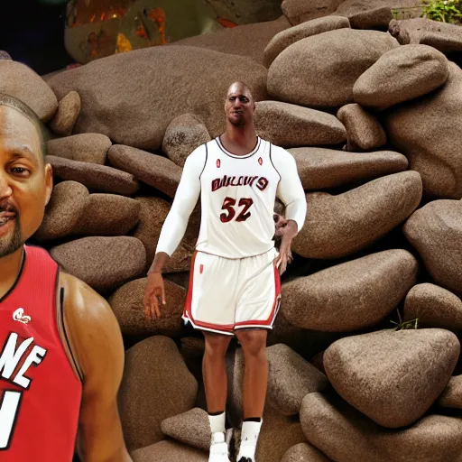 Image similar to dwyane made of rocks johnson