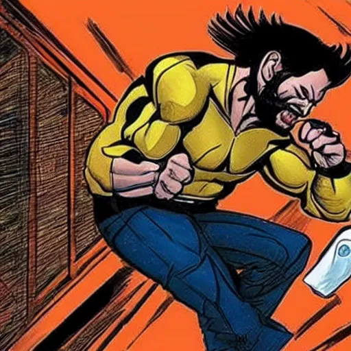 Prompt: photo of wolverine rolling a joint