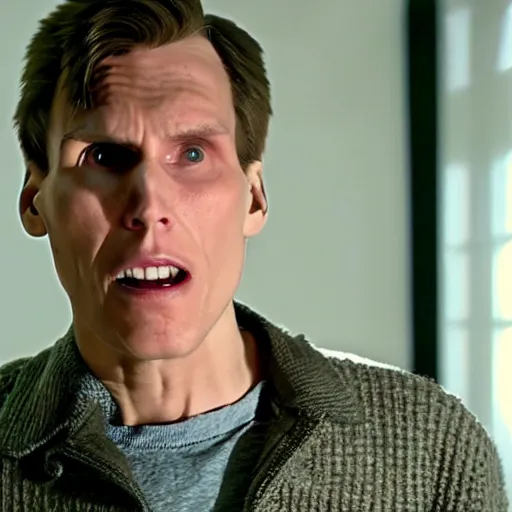 Image similar to Live Action Still of Jerma in Psycho (film), real life, hyperrealistic, ultra realistic, realistic, highly detailed, epic, HD quality, 8k resolution, body and headshot, film still