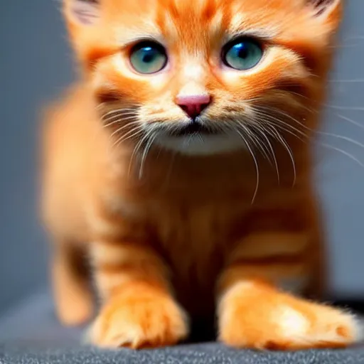 Image similar to cute fluffy orange tabby kitten, award winning