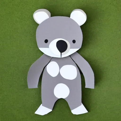 Image similar to cardboard grey and white application of a bear,