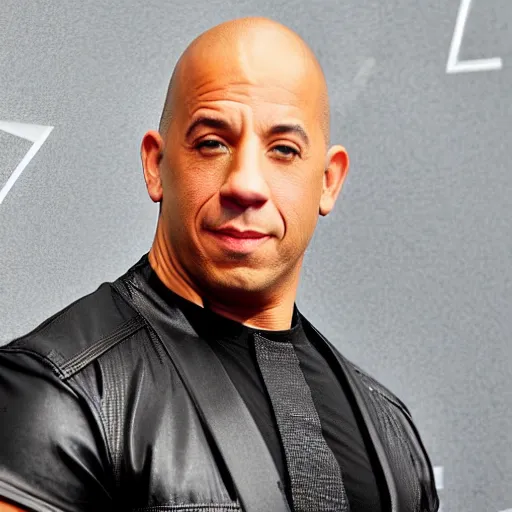 Vin Diesel raising an eyebrow, just like the Rock did, Stable Diffusion