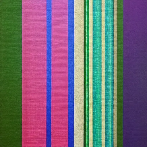 Prompt: Mixed media art. a series of vertical stripes in different colors. by Toyo Ito earthy