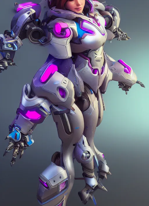 Image similar to d. va from overwatch wearing plastic armor, hyper detailed, digital art, trending in artstation, cinematic lighting, studio quality, 自 然, smooth render, unreal engine 5 rendered, octane rendered, art style by klimt and nixeu and ian sprigger and wlop and krenz cushart