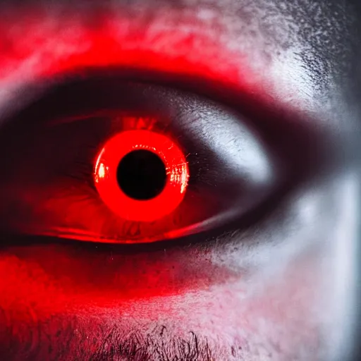 Image similar to a man with red glowing eyes