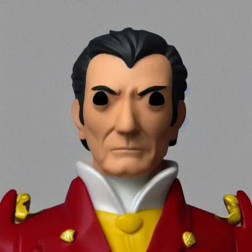 Image similar to 3 d render of funko pop figurine of simon bolivar. realistic. photo. photorealistic. detailed. high quality. high resolution. lossless quality. lossless. 8 k. hdr. 4 k. 8 k resolution. 1 6 k resolution