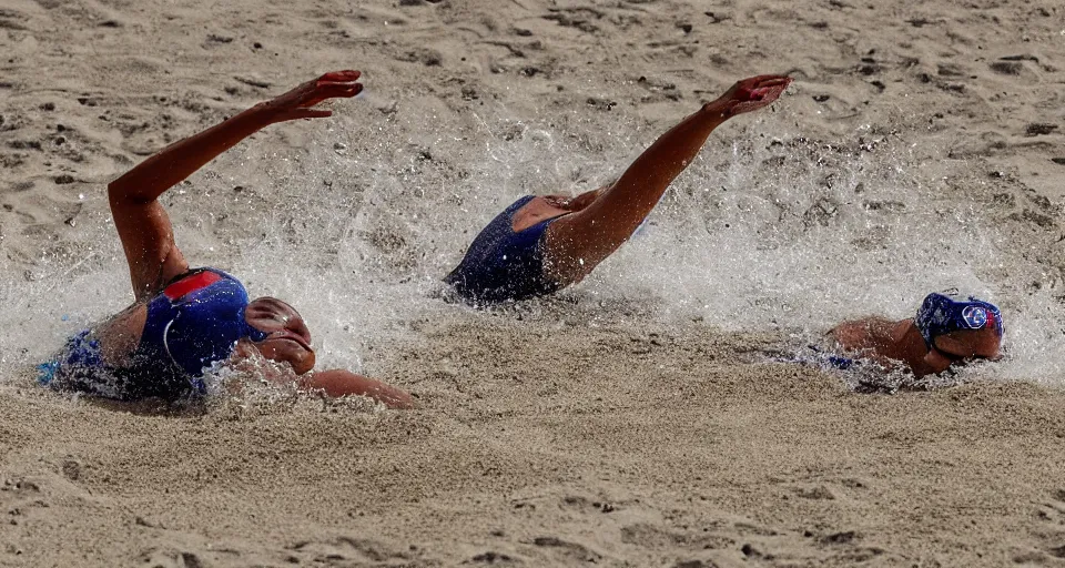 Image similar to olympic swimming in sand