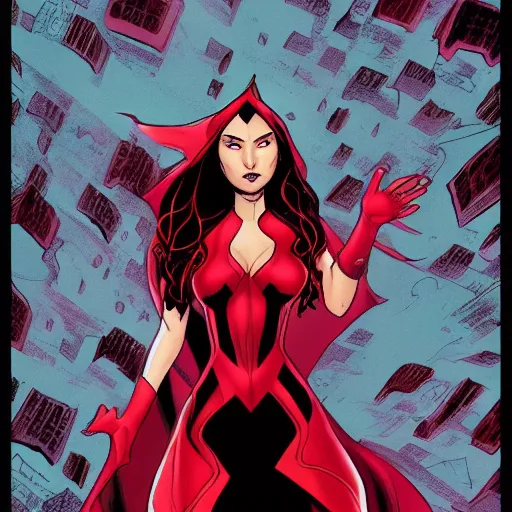 scarlet witch comic, illustrated by jason aaron,, Stable Diffusion