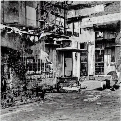 Image similar to an approaching shadow, black and white photography by fan ho, hong kong 1 9 5 4