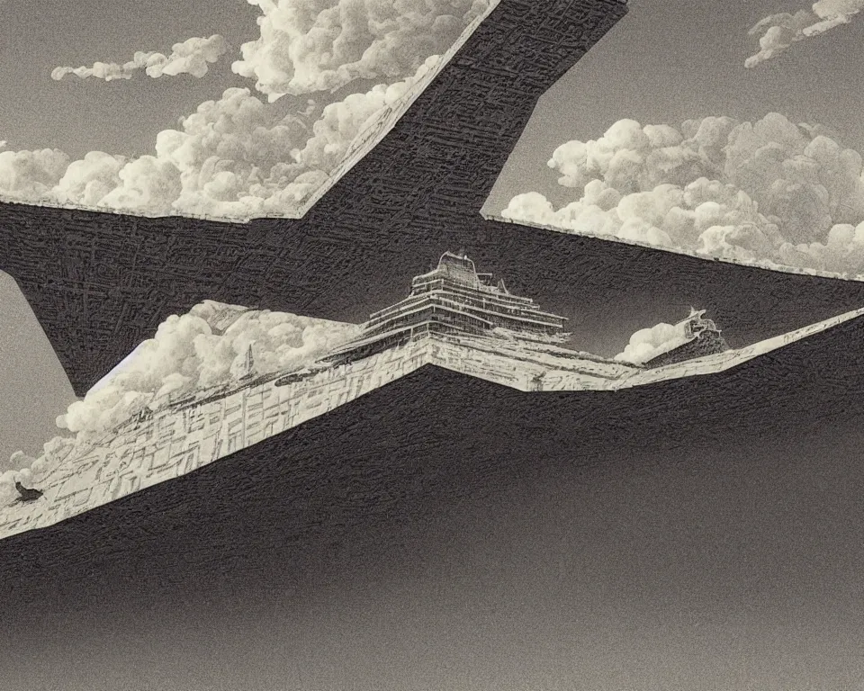 Prompt: dream! a star destroyer above the U.S. Capitol, trending on art station, by Hasui Kawase, Raphael, and Bernini.