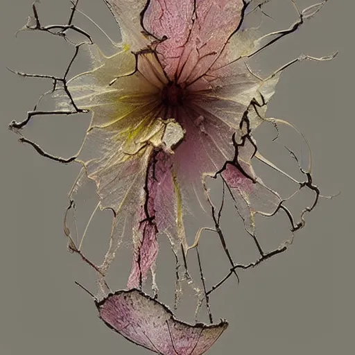 Image similar to by mark brooks, by tom fruin tender lords of the rings. the conceptual art is a beautiful & haunting work of art of a series of images that capture the delicate beauty of a flower in the process of decaying. the colors are muted & the overall effect is one of great sadness.