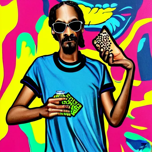 Image similar to snoop dogg smoke someone feet, gta vice city style, smooth painting, each individual seeds have ultra high detailed, 4 k, illustration, comical, acrylic paint style, pencil style, torn cosmo magazine style, pop art style, ultra realistic, underrated, by mike swiderek, jorge lacera, ben lo, tyler west