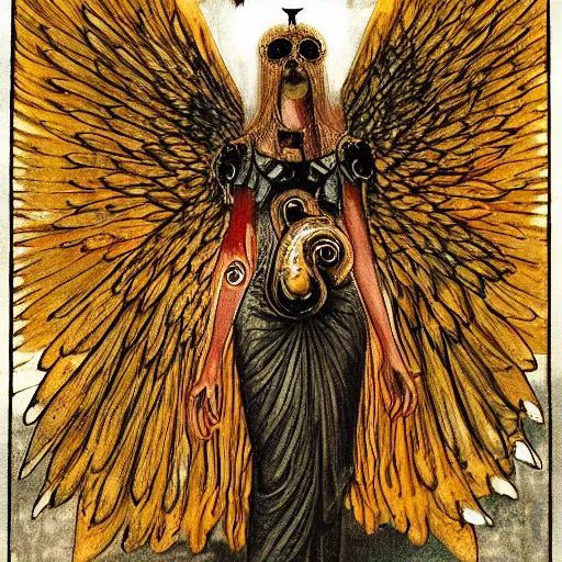 Image similar to seraphim with 6 wings covered in eyes