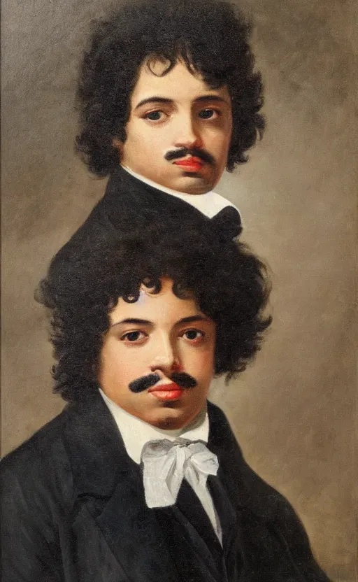 Image similar to Portrait of young Alexandre Dumas, oil on canvas, highly detailed, by Delacroix, 8k