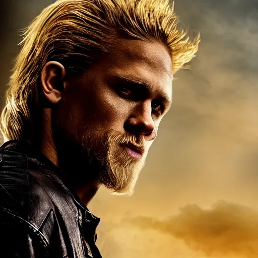 Image similar to Charlie hunnam As Ghostrider hyper realistic 4K quality