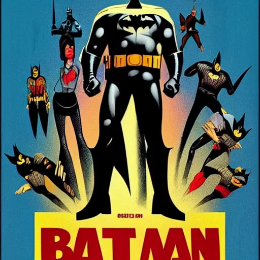 Prompt: a movie poster for 'Batman' by Quentin Tarantino