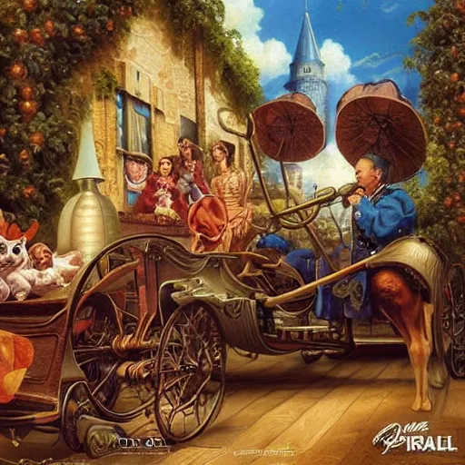Prompt: “help Kentucky” Realistic, Regal, Refined, Detailed Digital Art, Michael Cheval, Walt Disney (1937), François Boucher, Oil Painting, Steampunk, Highly Detailed, Cinematic Lighting, Unreal Engine, 8k