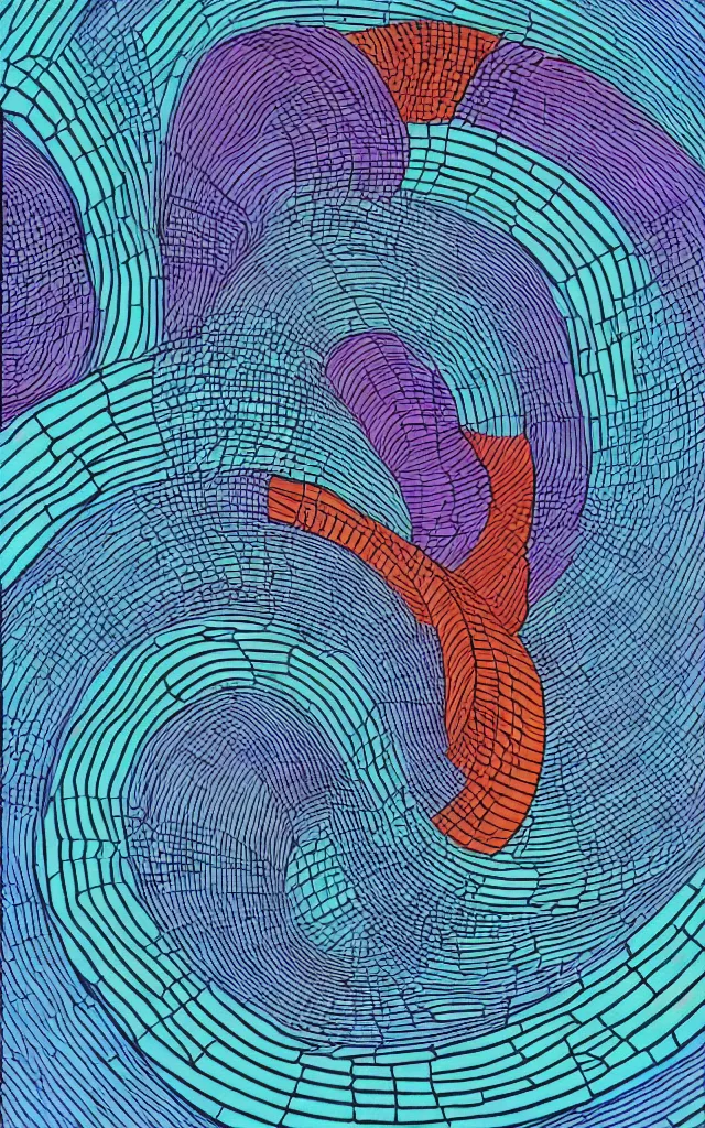 Image similar to a fibonacci sequence, cascading. retro minimalist art by jean giraud.