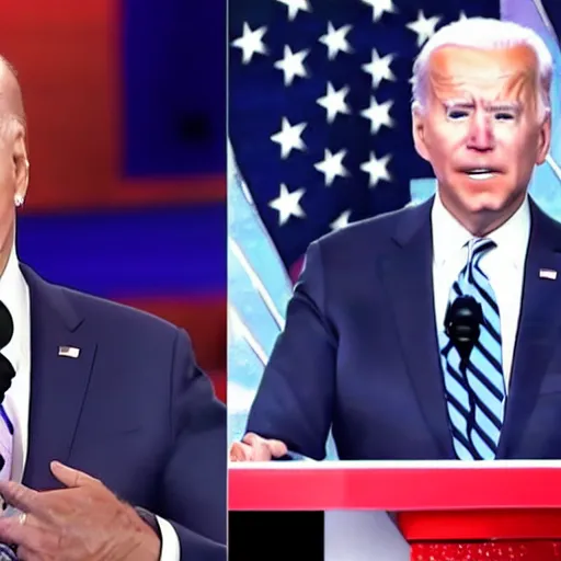 Image similar to joe biden rap battling donald trump