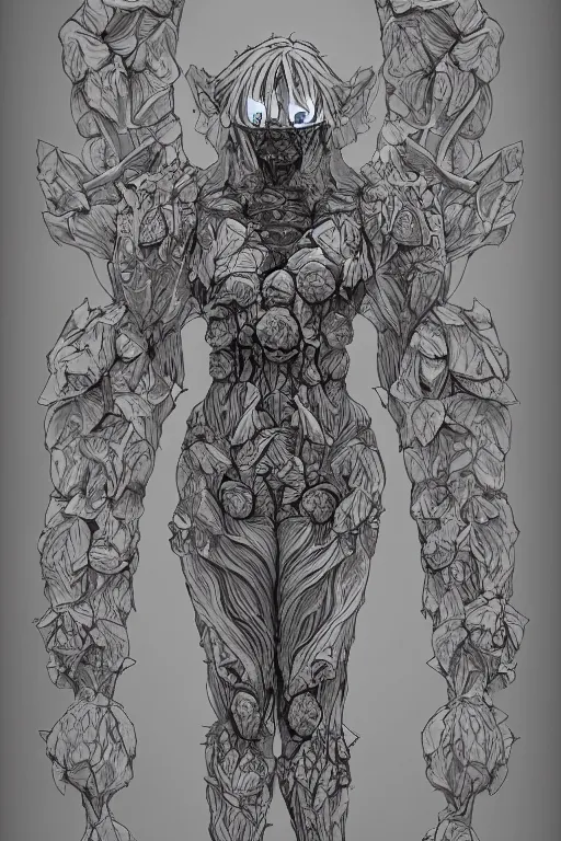 Image similar to a humanoid figure flower monster, symmetrical, digital art, sharp focus, trending on art station, anime