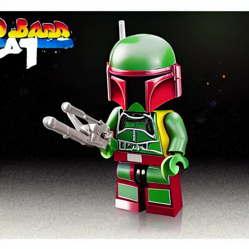 Image similar to Boba Fett lego mini figure, macro photography, detailed, 8k