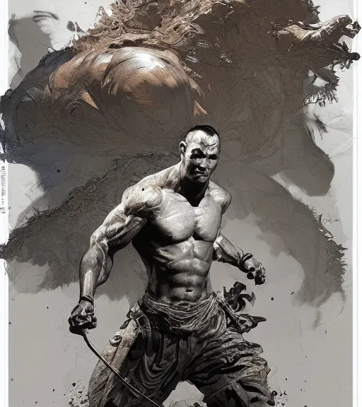 Image similar to bronze - skinned handsome boy, cartoon character, pen and ink, intricate line drawings, by craig mullins, ruan jia, kentaro miura, greg rutkowski, loundraw