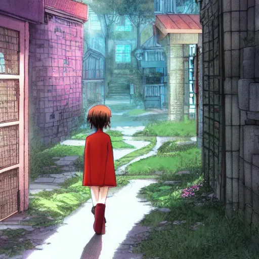 Image similar to heaven walking to my home in a peaceful area serial experiments lain fantasy pixiv scenery art inspired by magical fantasy