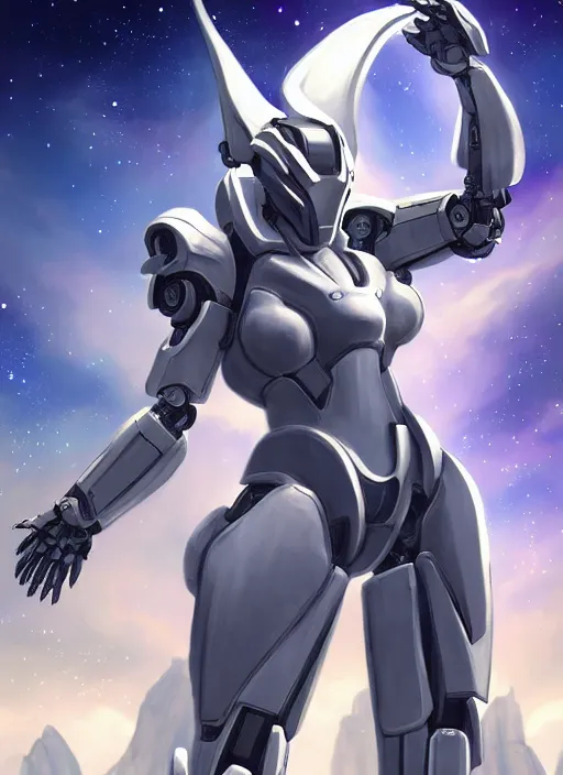 Image similar to cinematic shot, galactic sized perfectly proportioned stunning beautiful anthropomorphic robot mecha female dragon, space background, larger than planets, posing elegantly, with earth in hands, sleek silver armor, epic proportions, epic size, epic scale, ultra detailed digital art, furry art, macro art, dragon art, giantess art, warframe fanart, furaffinity, deviantart