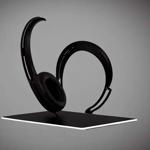 Prompt: headphone stand, futuristic, techno, cyberpunk, product design, 3 d render, 3 d concept, fun, swag, unique