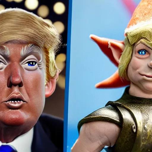 Prompt: a fantasy elf that looks like donald trump