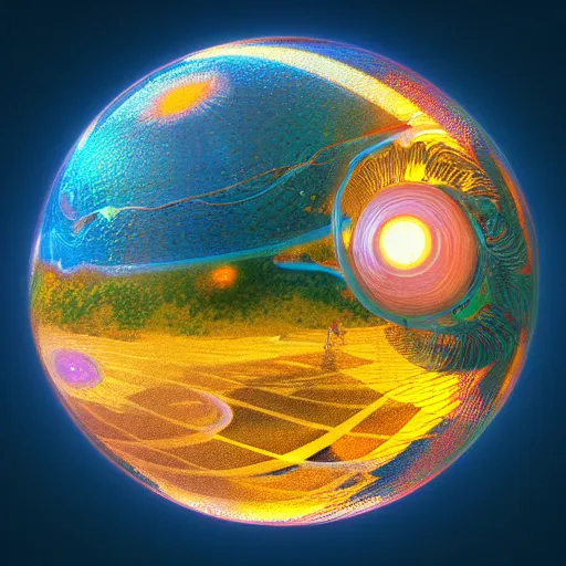 Prompt: 3 d render, sunlight study, the universe is a spheroid region 7 0 5 meters in diameter, art nouveau, by salvador dali and lisa frank, 8 k, sharp focus, octane render