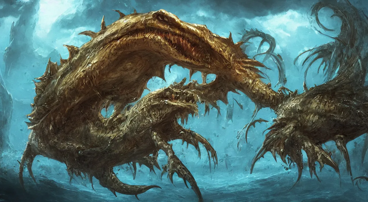 Prompt: sea monster, concept art, cinematic