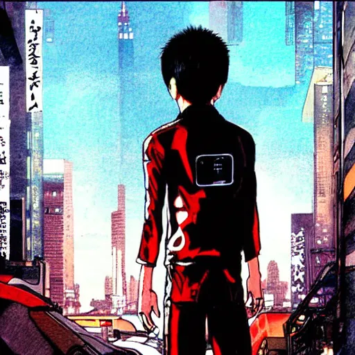 Prompt: “ akira as an android in neotokyo by katsuhiro otomo, 4 k ”