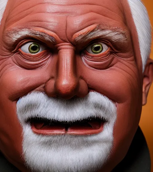 Image similar to portrait of hide the pain harold, accurate and detailed, round face, earnest, stock photo, Nikon 50mm f/1.8G, artgerm