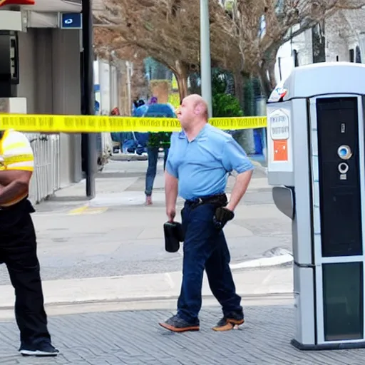 Image similar to man kicked in the head by a foot coming through the handset of a pay phone