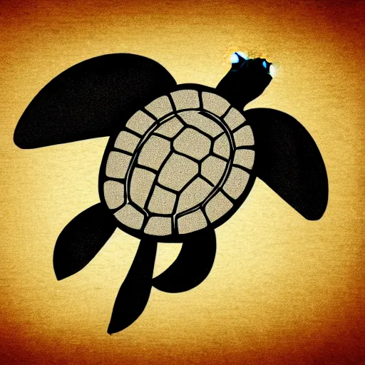 Image similar to storybook illustration of a turtle with a propeller, storybook illustration, monochromatic