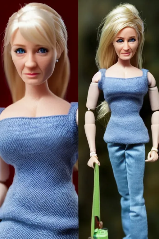 Prompt: mutated jk rowling barbie doll, photorealistic, highly detailed,