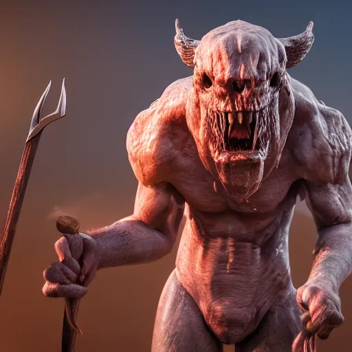 Prompt: cinematography picture of monster with angel wings, no eyes, long jaw, holding a spear, 8k, unreal engine 5, ps5, hyperrealistic, artstation, higly detailed