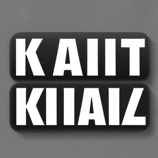 Image similar to text : katzkab!!!, black and white,