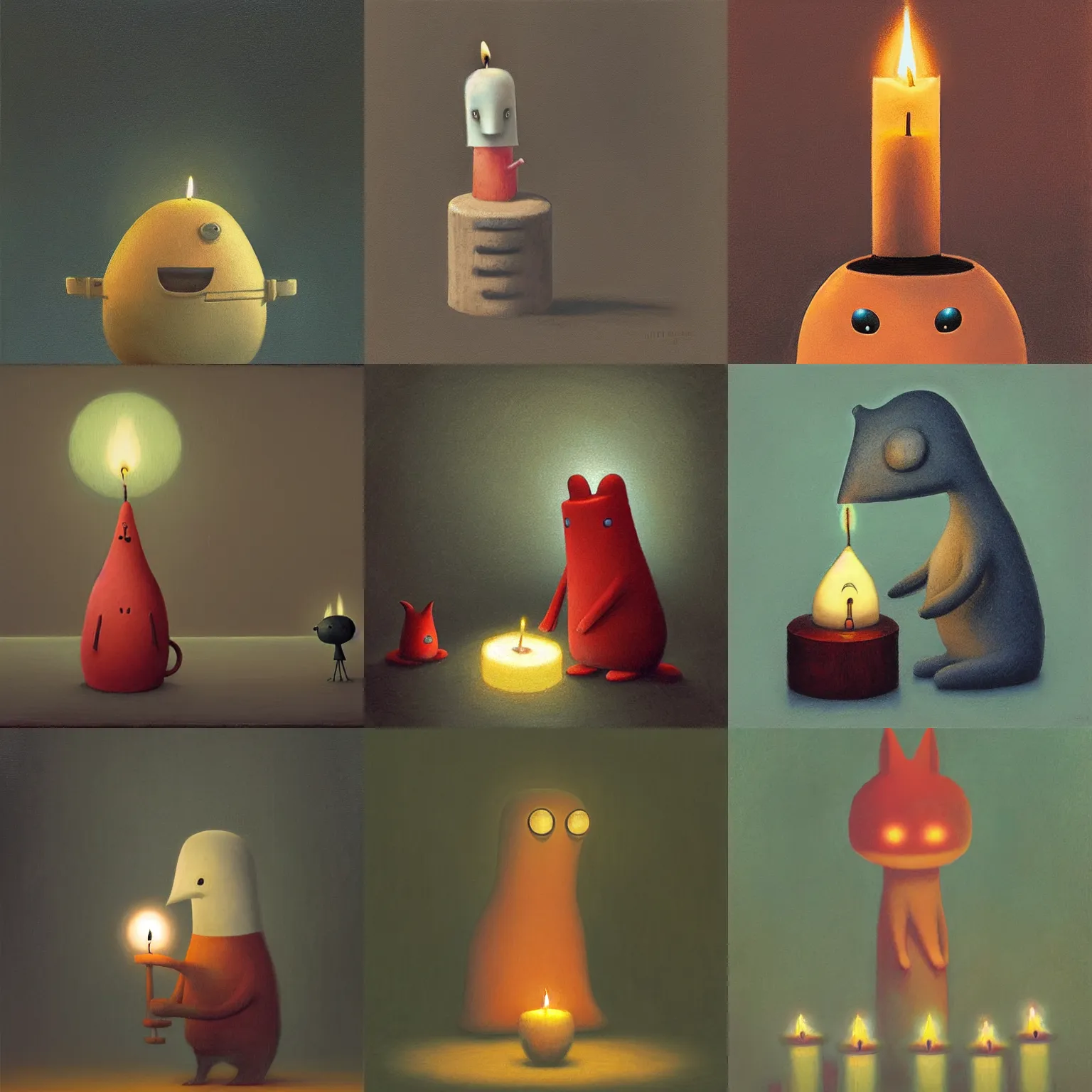 Prompt: candle friend by shaun tan