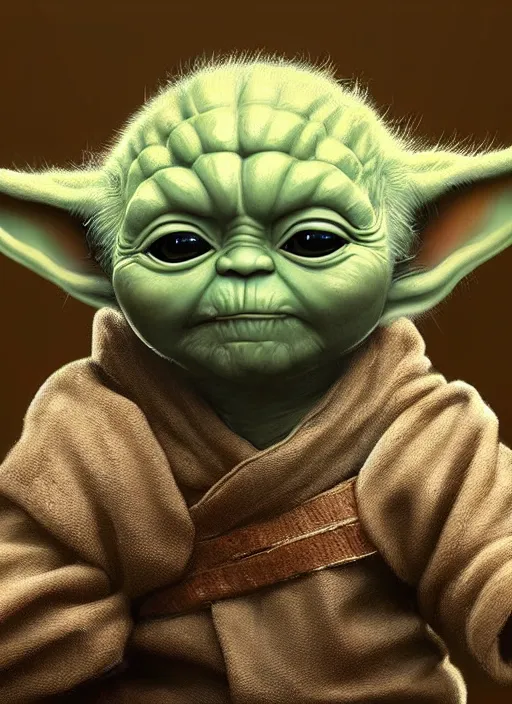 Image similar to digital _ painting _ of _ viking baby yoda _ by _ filipe _ pagliuso _ and _ justin _ gerard _ symmetric _ fantasy _ highly _ detailed _ realistic _ intricate _ port