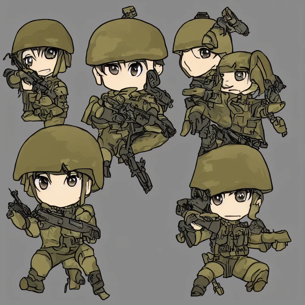 Prompt: chibi anime solider